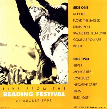 Live From The Reading Festival 23 August 1991 Back Cover