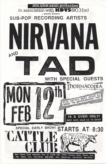 Live Nirvana | Concert Chronology | 1990 | February 12, 1990 - Cattle ...
