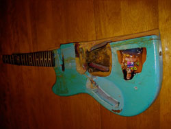 Fender Mustang Painted Light Green, photo courtesy of Earnie Bailey